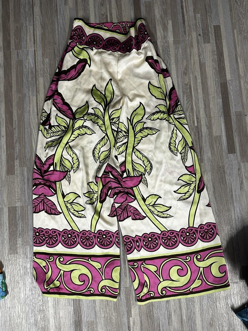 Rachel Zoe Womens Pants M Multicolor Floral Harem Wide Leg